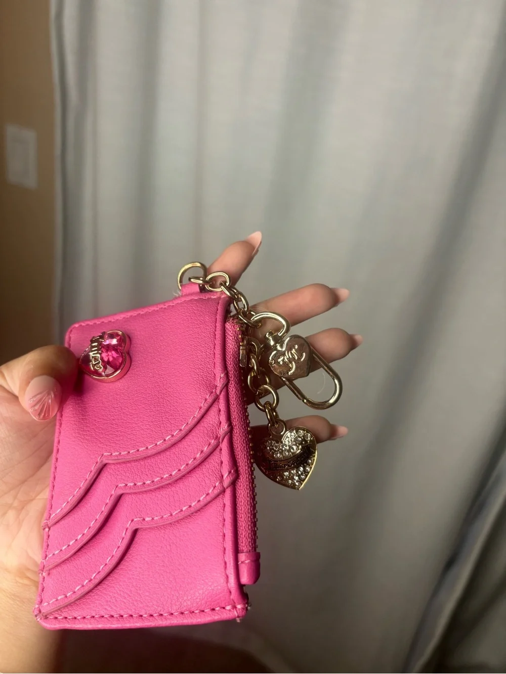 Juicy Couture Pink Heart Accent Card Holder/Wallet